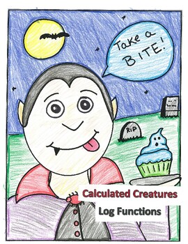 Preview of Halloween Algebra 2 Math Activity - Logarithms Calculated Creatures