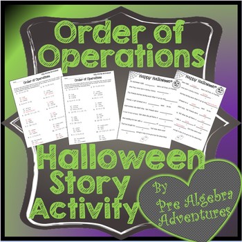 Preview of Halloween Algebra Math Activity {Order of Operations PEMDAS Activity}