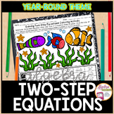 Math Algebra 1 Solving Two Step Equations Math Coloring Activity