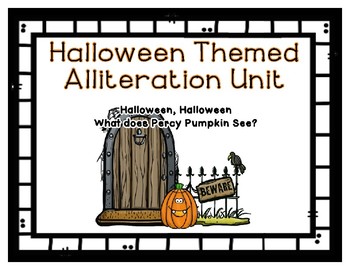 Preview of Halloween Preschool Alliteration Theme Unit - Percy Pumpkin - Lots of Fun