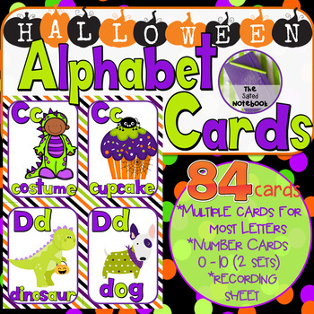 Preview of Halloween Alphabet Cards ABC Order