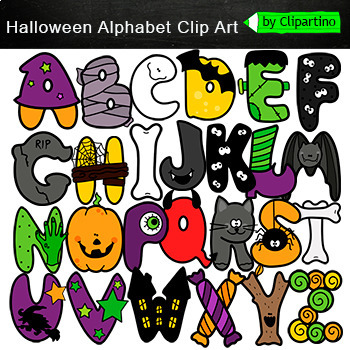Preview of Halloween Alphabet Clip Art/ Halloween letters Clip Art/ Commercial use