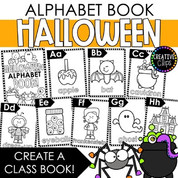 Preview of Halloween Alphabet Coloring Pages: Halloween Coloring Activity Pages