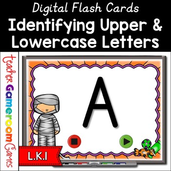 Preview of Halloween Alphabet Flash Cards Set - Uppercase and Lowercase Letters