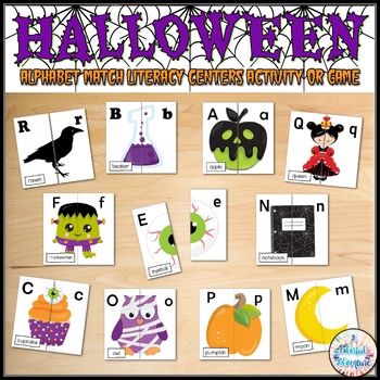 Preview of Halloween Alphabet Letters Memory Match Game {October Activities and Centers}