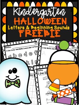 Preview of Halloween Alphabet Letters and Beginning Sounds FREEBIE (Pre-K & Kindergarten)