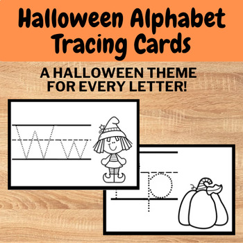 Preview of Halloween Alphabet Tracing Flashcards with Phonics Pictures