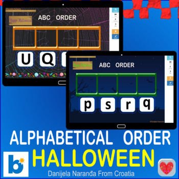 Preview of Halloween Alphabetical Order Alphabet Ordering ABC Halloween Letters Boom™ Cards