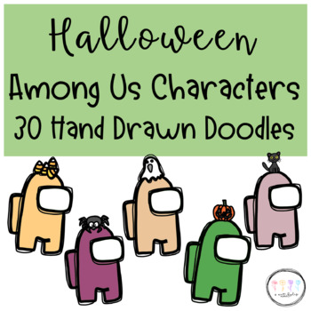 Preview of Halloween Among Us Characters I Hand Drawn Doodles