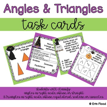 Preview of Halloween Angles and Triangles Task Cards