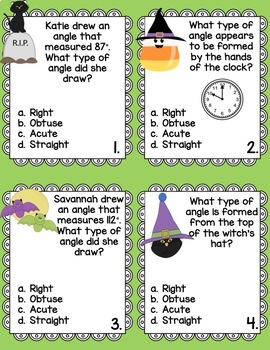 Halloween Angles and Triangles Task Cards by The 5th Coffee | TPT