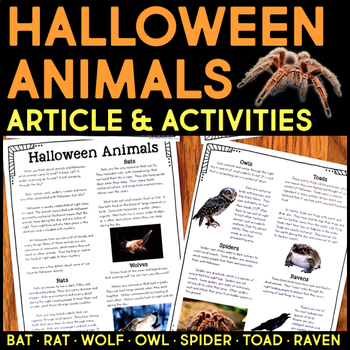 Preview of Halloween Animals Nonfiction Reading Passages & Comprehension for October