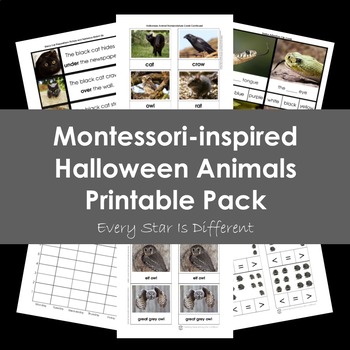 Preview of Halloween Animals Printable Pack