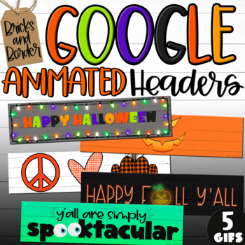 Preview of Halloween Animated GIFS Google Classroom Headers Fall October