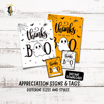 Preview of Halloween Appreciation Sign Pack: Printable Employee Appreciation Signs and Trea