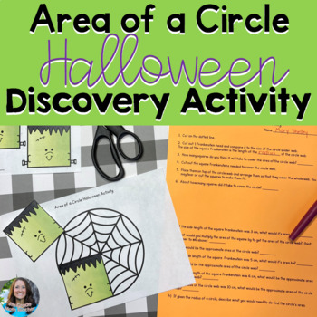 Preview of Halloween Area of Circles Discovering Pi Inquiry Activity