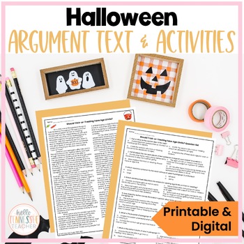 Preview of Halloween Activities for Middle Grades, Reading & Argumentative Writing