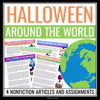 Preview of Halloween Around the World Reading Comprehension - Nonfiction Assignments