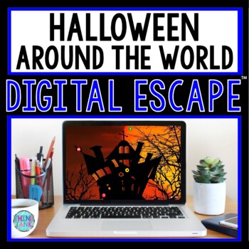 Preview of Halloween Around the World DIGITAL ESCAPE ROOM | Holiday activity