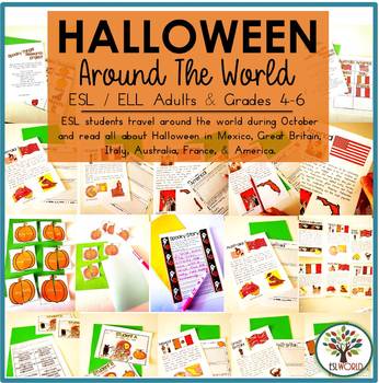 Preview of Halloween Around the World Reading and Literacy Activities for ESL