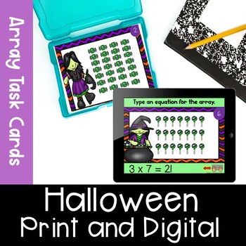 Preview of Halloween Arrays | Print and Digital Task Cards