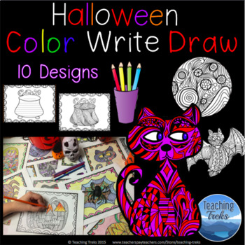 Preview of Halloween Craft: Halloween Coloring Pages and Halloween Writing Paper