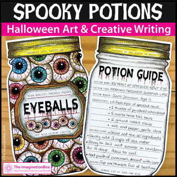 Preview of Halloween Art Activities, Writing Prompts for Spooky Stories, Eyeballs & Potions