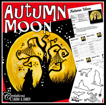 Preview of Halloween Art Activity and Lesson for Kids. Autumn Moon