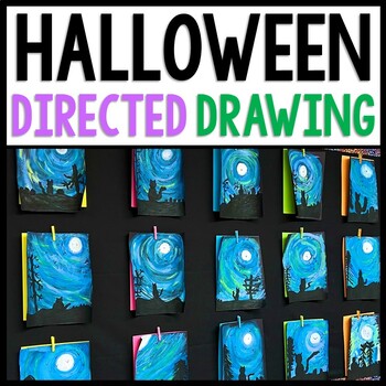 Preview of Halloween Art - Black Cat Directed Drawing - Reading Comprehension
