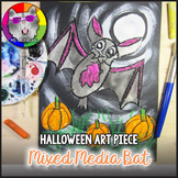 Halloween Art Lesson, Bat Art Project, Primary Art Activity