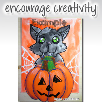 Halloween : Scaredy Cat ! Art Lesson Plan by Art with Creations