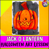Halloween Art Lesson, Jack O Lantern Pumpkin Art Project Activity