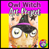 Halloween Art Lesson, Owl Witch Artwork, 1st to 4th Grade