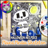 Halloween Art Lesson, Skeleton Art Project, Elementary Art