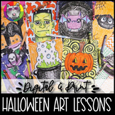 Halloween Art Lessons Booklet, DIGITAL & PRINT Art Projects
