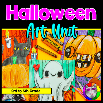 Preview of Halloween Art Lessons, Complete Art Unit with Art Projects and Activities