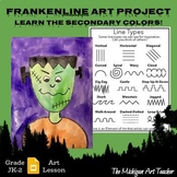 Halloween Art Project - Frankenstein - Secondary Colors - Lines