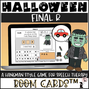 Preview of Final R Halloween Articulation Boom Cards™ Hangman Game | Halloween Final R