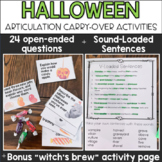 Halloween Articulation Carryover - Task Cards + Sound-Load