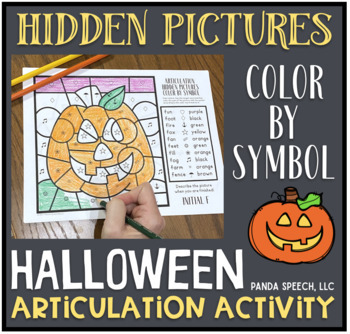 Preview of Halloween  Articulation Color by Symbol: A Speech Therapy Activity