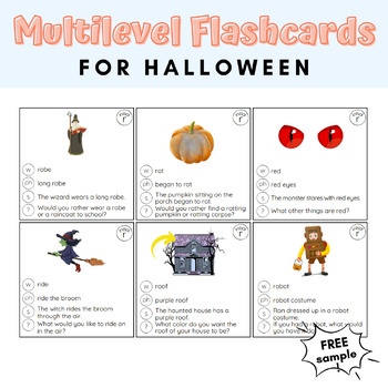 Preview of Halloween Articulation Flashcards: From Words to Conversation Sample