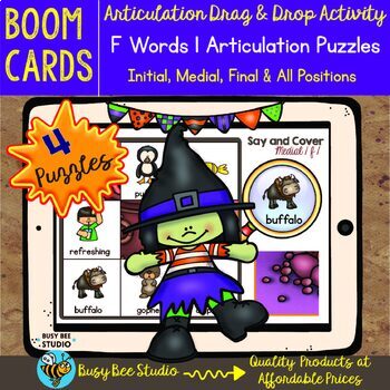 P Articulation Games Boom Cards, Halloween by Busy Bee Studio