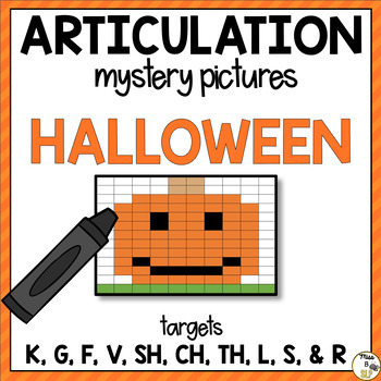 Preview of Halloween Articulation Mystery Pictures for Speech Therapy