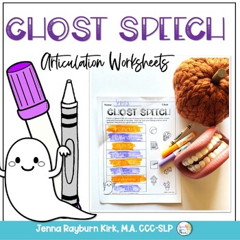 Preview of Halloween Articulation No-Prep Worksheets: Ghost Writing