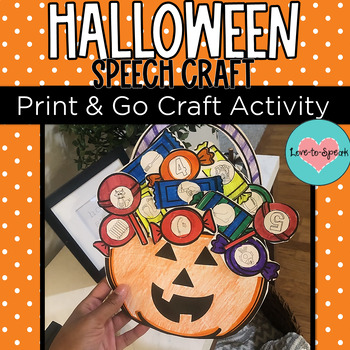 Preview of Halloween Articulation and Language Print and Go Craft for Speech Therapy