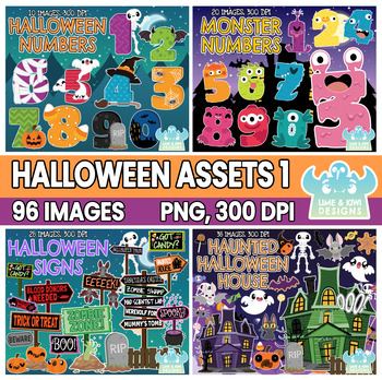 Preview of Halloween Assets Clipart Bundle 1 (Lime and Kiwi Designs)