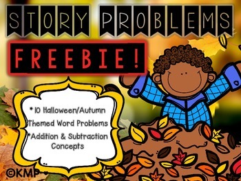 Preview of Halloween & Autumn/Fall Themed Story Problems FREEBIE!