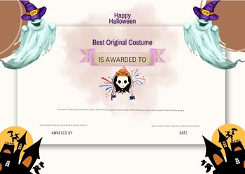 Preview of Halloween Award Certificates for Kids Adults Contest Prizes Fall Holiday Parties