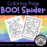 Halloween BOO Spider Coloring Page