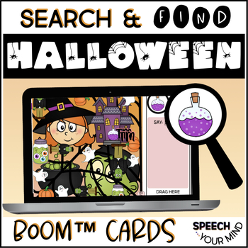 Preview of Halloween Vocabulary Boom Cards™ Search & Find Game | Halloween Language